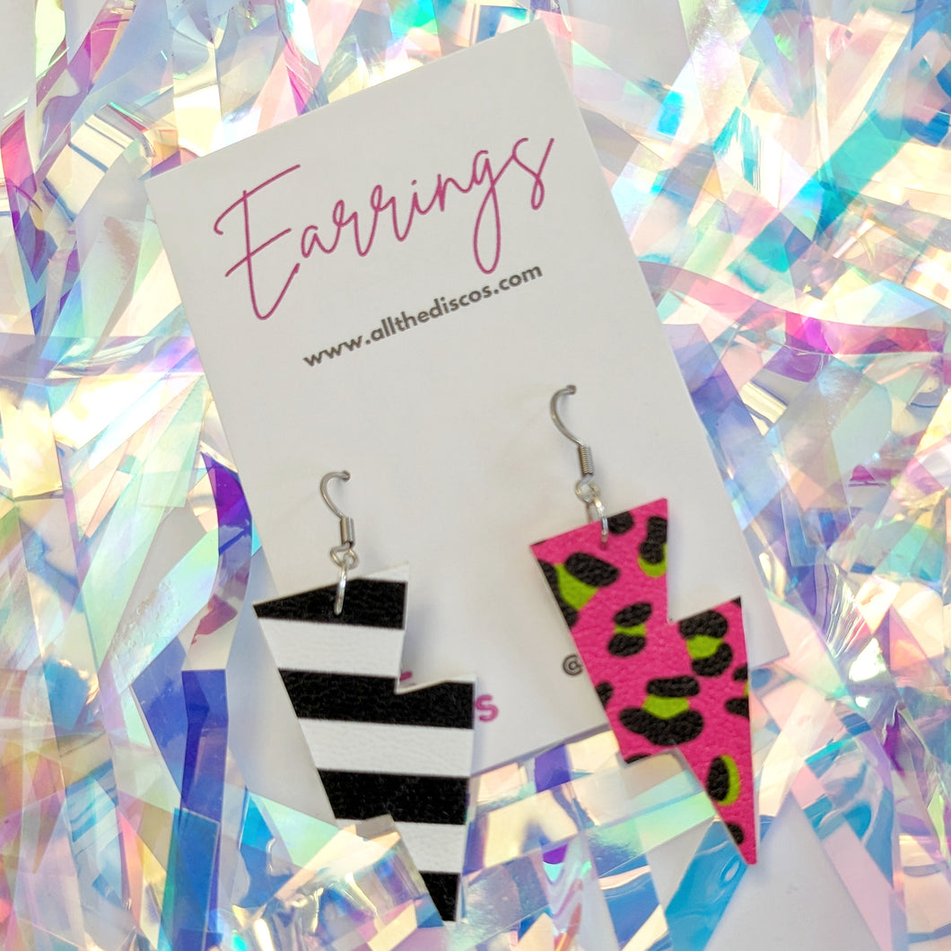 Halloween Clash Mini Disco Bolt Small Lightning Bolt Earrings
