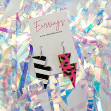 Load image into Gallery viewer, Halloween Clash Mini Disco Bolt Small Lightning Bolt Earrings
