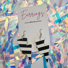Load image into Gallery viewer, Chunky Stripe Mini Disco Bolt Lightning Bolt Earrings
