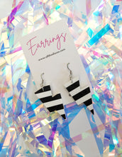 Load image into Gallery viewer, Chunky Stripe Mini Disco Bolt Lightning Bolt Earrings

