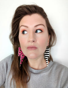 Neon Clash Super Disco Bolt Oversized Lightning Bolt Earrings