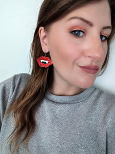 Just A Bite Mini Vampire Fangs - Original Fine Glitter Earrings
