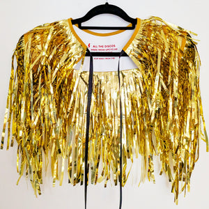 Light Gold Metallic Tinsel - Disco Party Cape