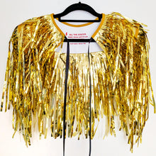 Load image into Gallery viewer, Light Gold Metallic Tinsel - Disco Party Cape
