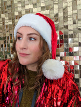 Load image into Gallery viewer, Christmas Santa Hats - Classic Red and Cream
