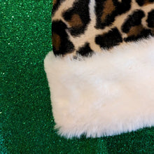 Load image into Gallery viewer, Christmas Santa Hats - Leopard Print and Cream Faux Fur
