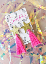 Load image into Gallery viewer, Star Tassel Stud Earrings - Hot Pink
