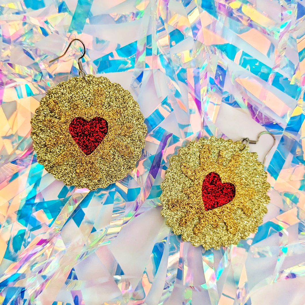 Jammy Hearts - Biscuit Inspired Heart Earrings