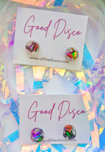 Load image into Gallery viewer, Tinsel Confetti Tiny Stud Earrings - Rainbow
