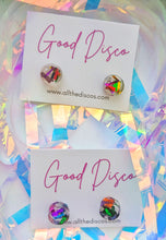 Load image into Gallery viewer, Tinsel Confetti Tiny Stud Earrings - Rainbow
