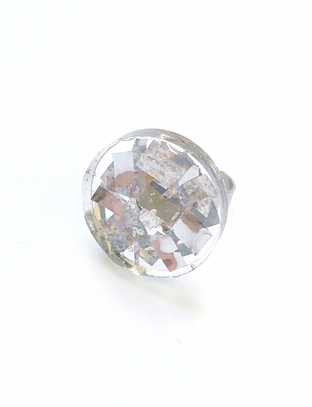 Tinsel Confetti Rings - Silver