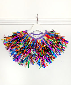 Kids Disco Party Cape - Rainbow Tinsel