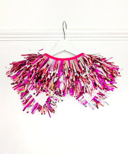 Kids Disco Party Cape - Pink Tinsels