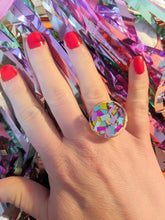 Load image into Gallery viewer, Tinsel Confetti Ring - Pastel Rainbow
