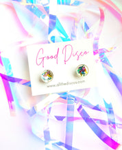 Load image into Gallery viewer, Tinsel Confetti Tiny Stud Earrings - Pastel Rainbow
