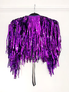Dark Purple Disco Party Festival Cape - Extra Full
