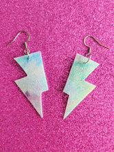Load image into Gallery viewer, Tie Dye Mini Disco Bolt Lightning Bolt Earrings - LIMITED EDITION
