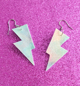 Tie Dye Mini Disco Bolt Lightning Bolt Earrings - LIMITED EDITION