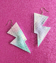 Load image into Gallery viewer, Disco Ball Disco Bolt Lightning Bolt Earrings
