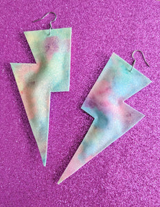 Tie Dye Super Disco Bolt Lightning Bolt Earrings - LIMITED EDITION