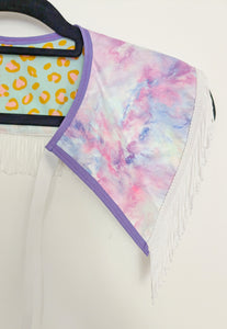 Sample - Marble Effect Tassel Collar Cape