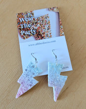 Load image into Gallery viewer, Spring Pastel Rainbow Mini Disco Bolt Lightning Bolt Earrings
