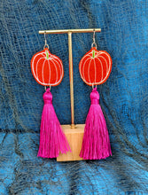 Load image into Gallery viewer, Party Pumpkin Tassel Earrings
