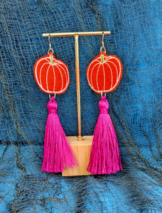 Party Pumpkin Tassel Earrings