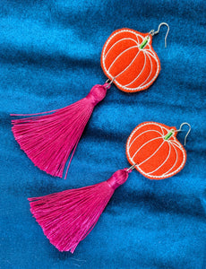 Party Pumpkin Tassel Earrings