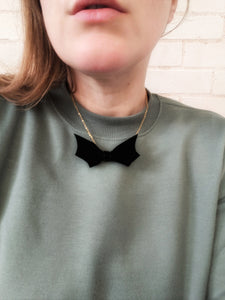 Halloween Bat Bow Necklace