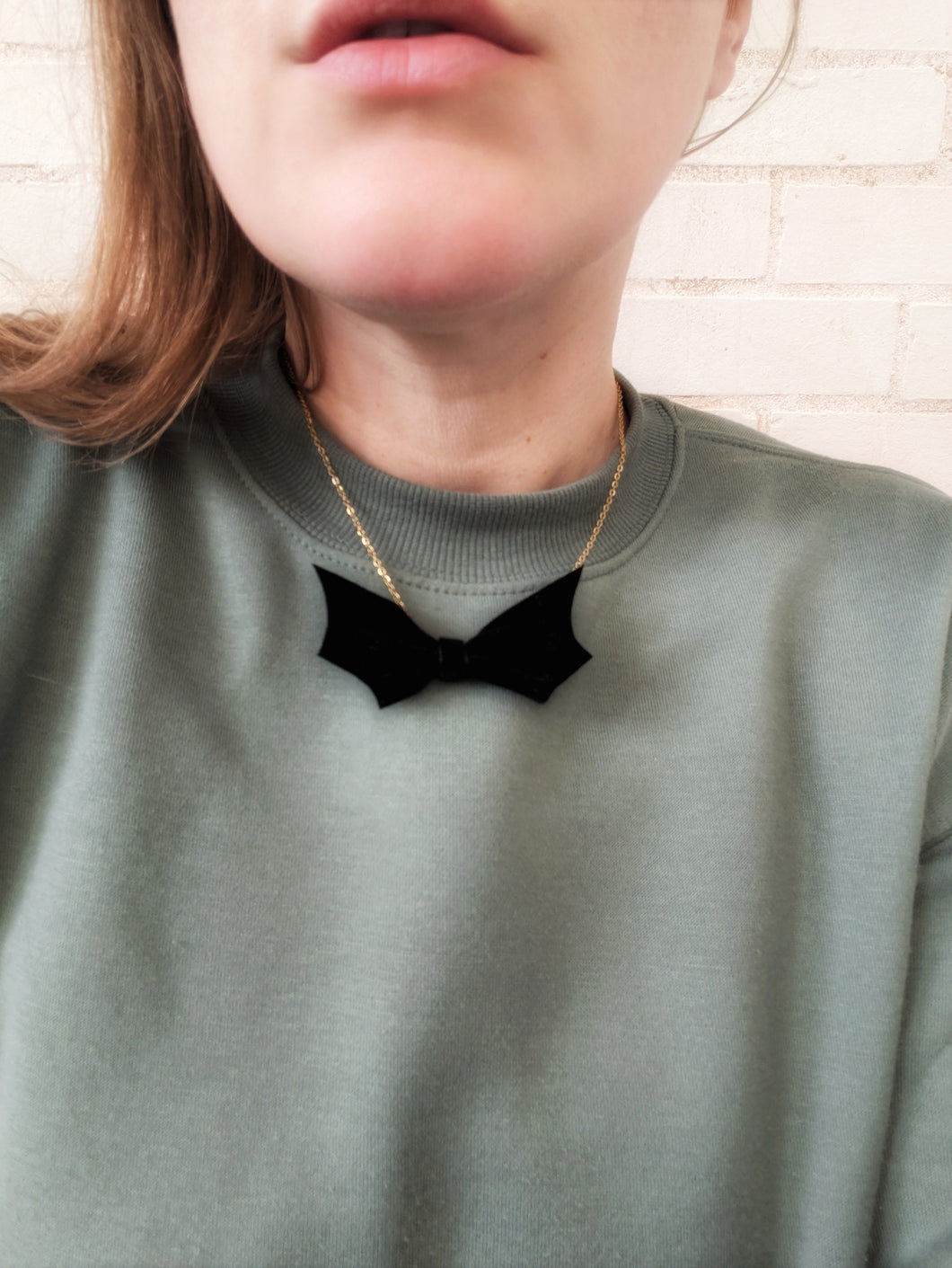Halloween Bat Bow Necklace