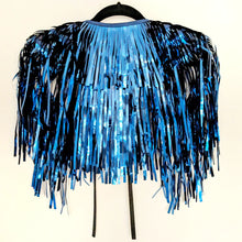 Load image into Gallery viewer, Midnight Blue Tinsel - Disco Party Cape
