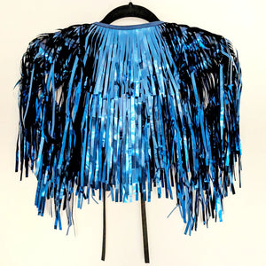 Midnight Blue Tinsel - Disco Party Cape