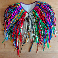 Load image into Gallery viewer, Double Sided Rainbow Tinsel - Disco Party Capes

