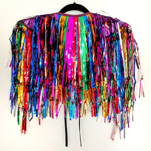 Double Sided Rainbow Tinsel - Disco Party Capes