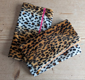 Small Leopard Fold Over Bags