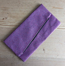 Load image into Gallery viewer, Large Purple Glitter Fold Over Clutch Bag
