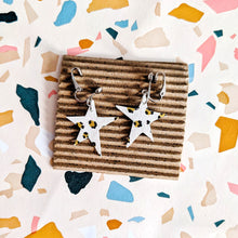 Load image into Gallery viewer, Good Disco White Leopard Print Mini Star Earrings

