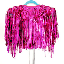 Load image into Gallery viewer, Hot Pink Tinsel Disco Party Festival Cape
