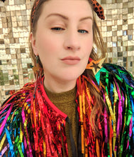 Load image into Gallery viewer, Oversized Cut Out Rainbow Star Earrings
