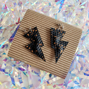 Metallic Copper Splash Textured Leatherette Disco Bolts