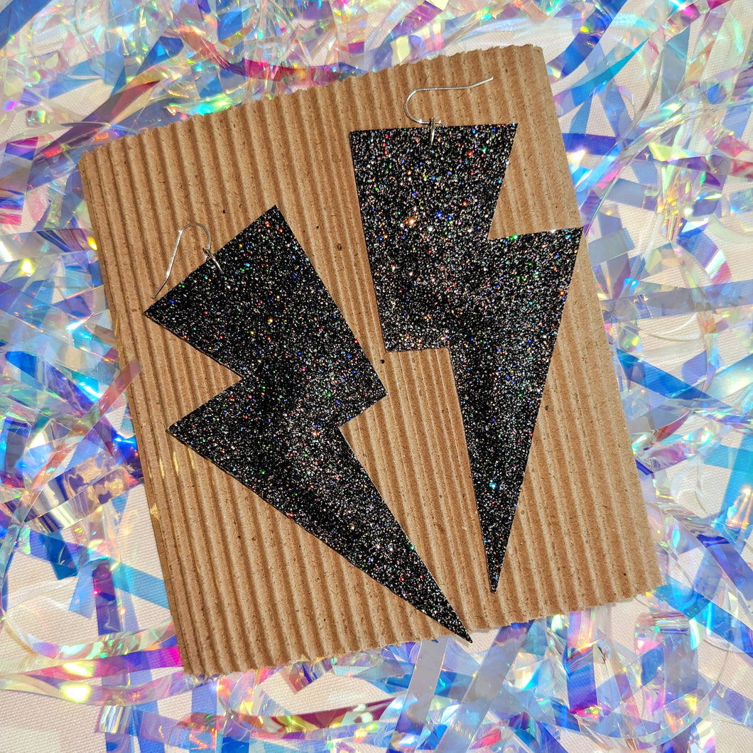Dark Confetti Fine Glitter Super Disco Bolts