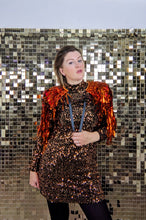 Load image into Gallery viewer, Orange Tinsel - Disco Party Cape
