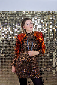 Orange Tinsel - Disco Party Cape