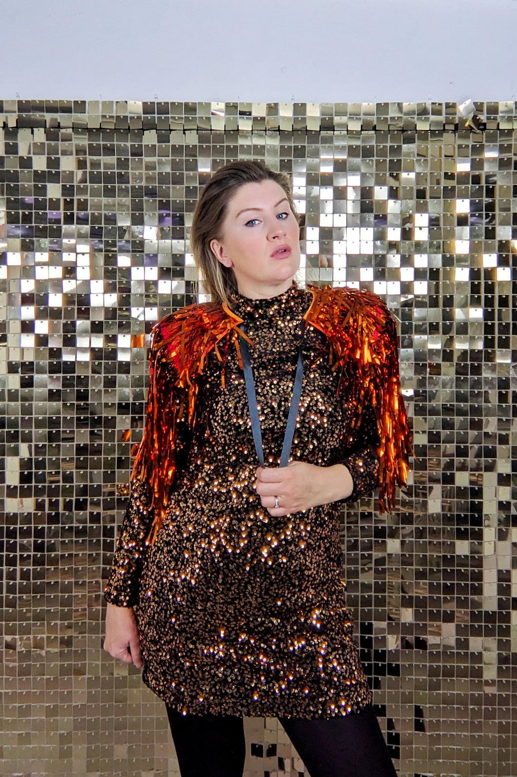 Orange Tinsel - Disco Party Cape