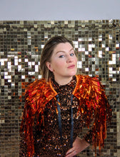 Load image into Gallery viewer, Orange Tinsel - Disco Party Cape
