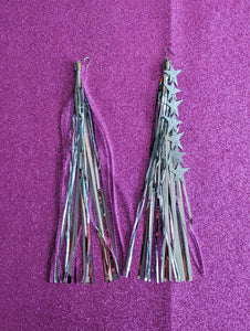 Tinsel Tassel Earrings - Silver