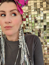 Load image into Gallery viewer, Tinsel Tassel Earrings - Silver
