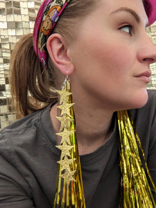 Tinsel Tassel Earrings - Gold