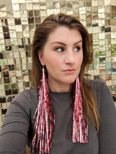 Load image into Gallery viewer, Tinsel Tassel Earrings - Rose Gold
